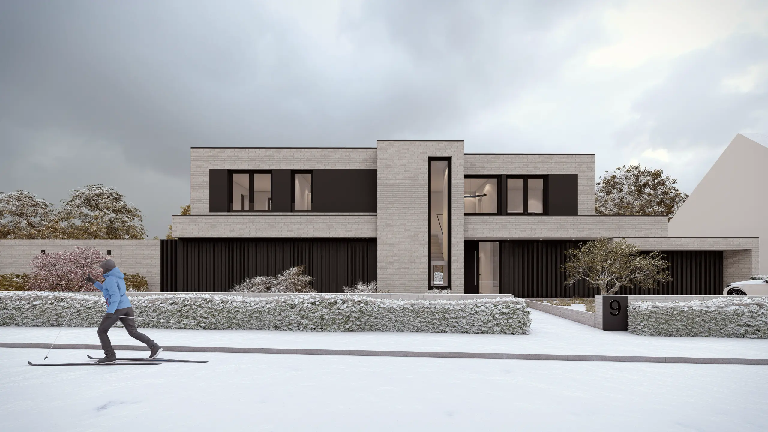 Haus B2 – Modernes Flachdachhaus im Bauhausstil