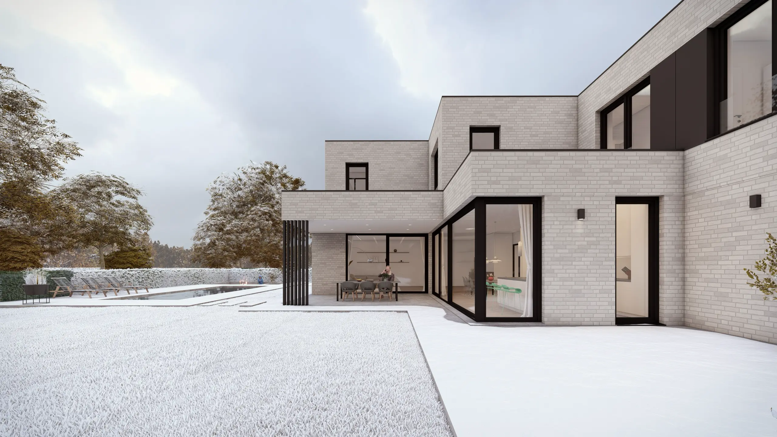 B2 modernes flachdachhaus im bauhausstil architekturbuero toebben Muensterland 5