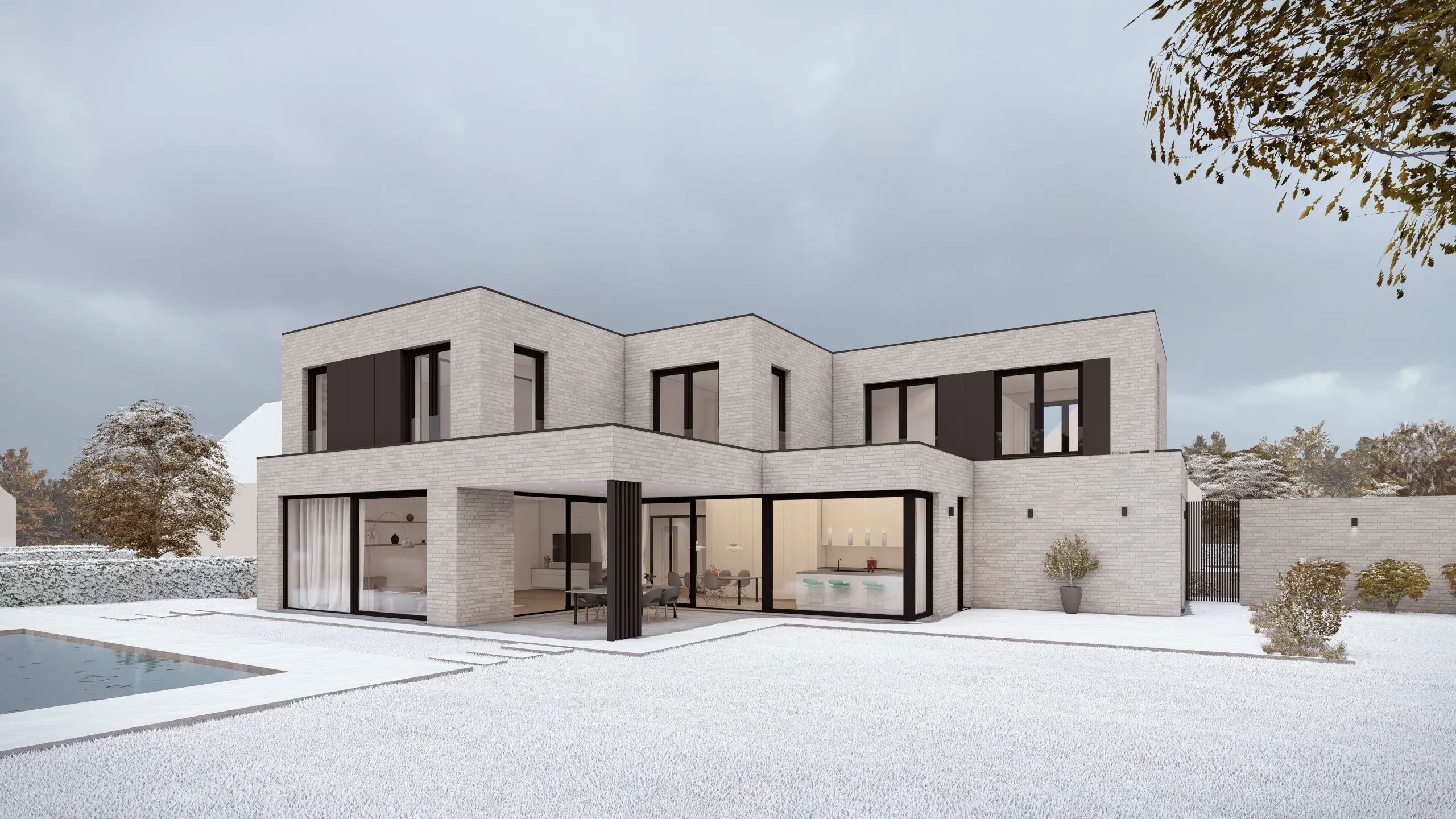 B2 modernes flachdachhaus im bauhausstil architekturbuero toebben Muensterland 6