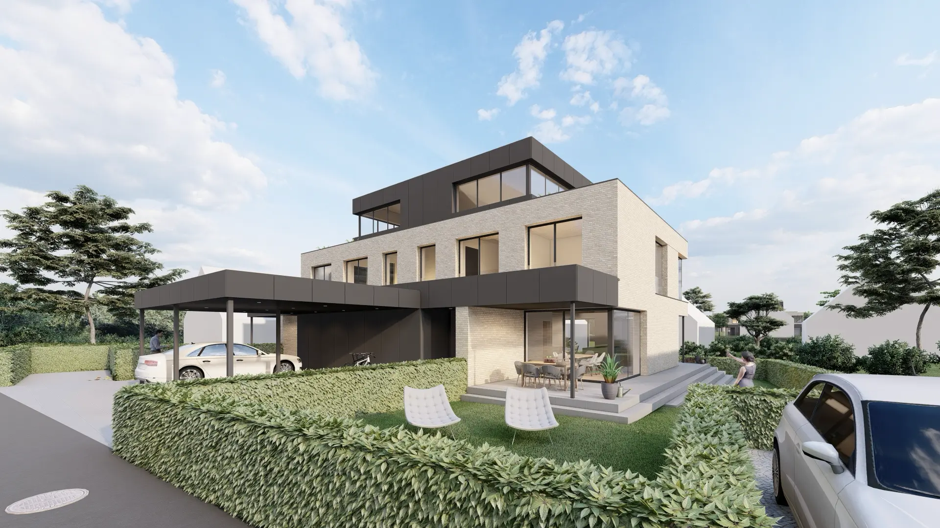 BK stilvolle und moderne doppelhaushaelfte architekturbuero toebben Muensterland 1