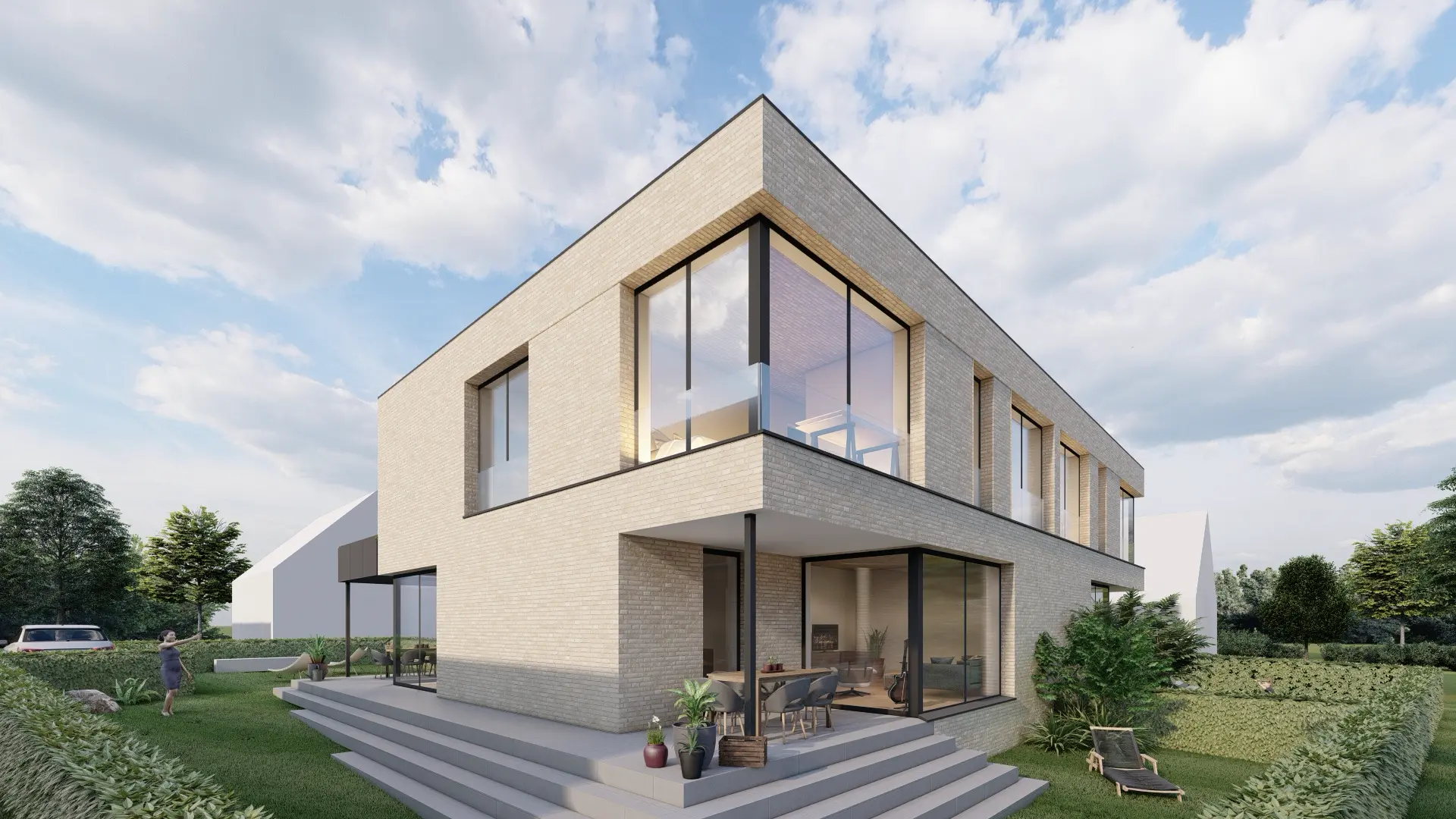 BK stilvolle und moderne doppelhaushaelfte architekturbuero toebben Muensterland 2