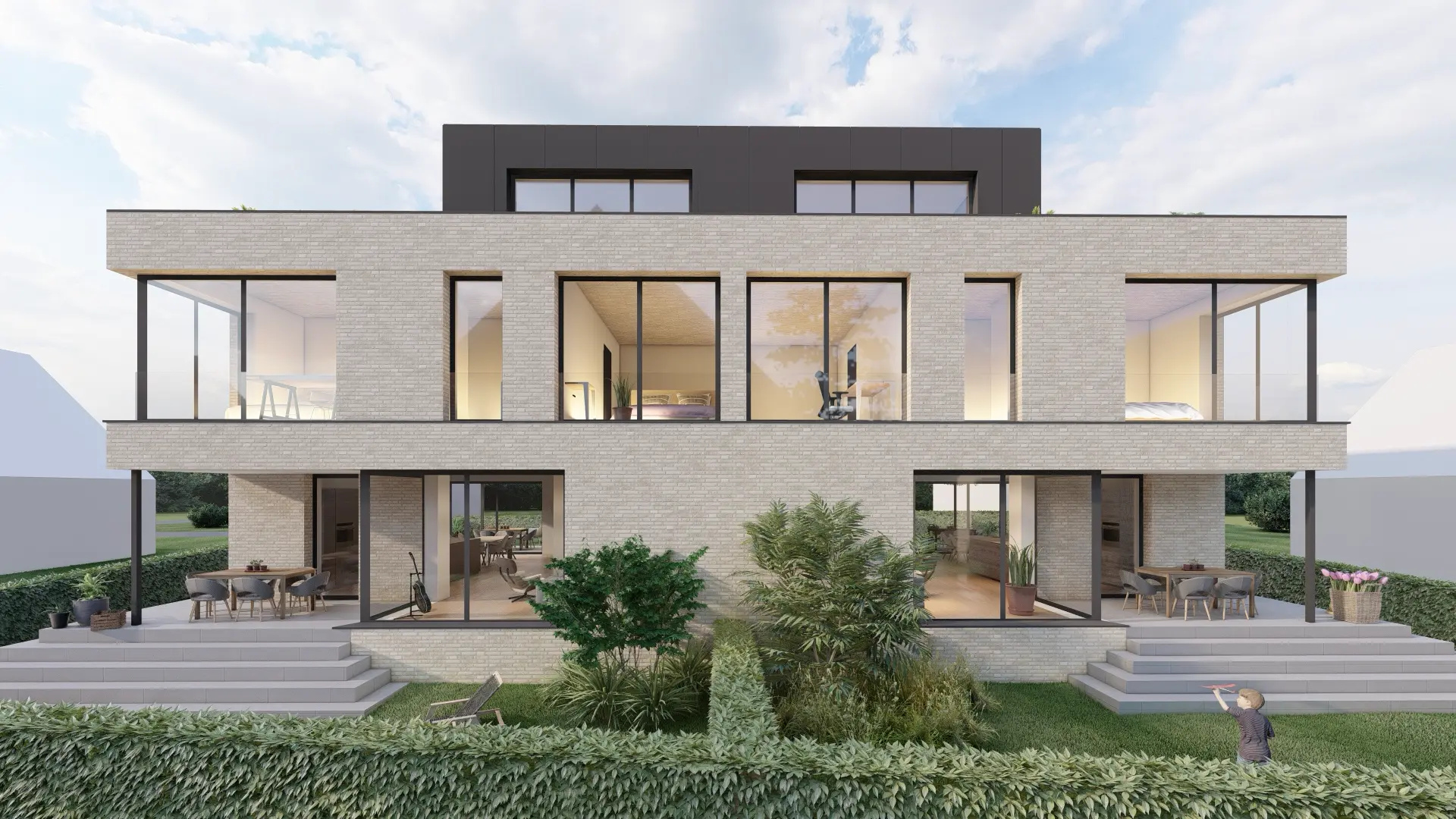 BK stilvolle und moderne doppelhaushaelfte architekturbuero toebben Muensterland 5