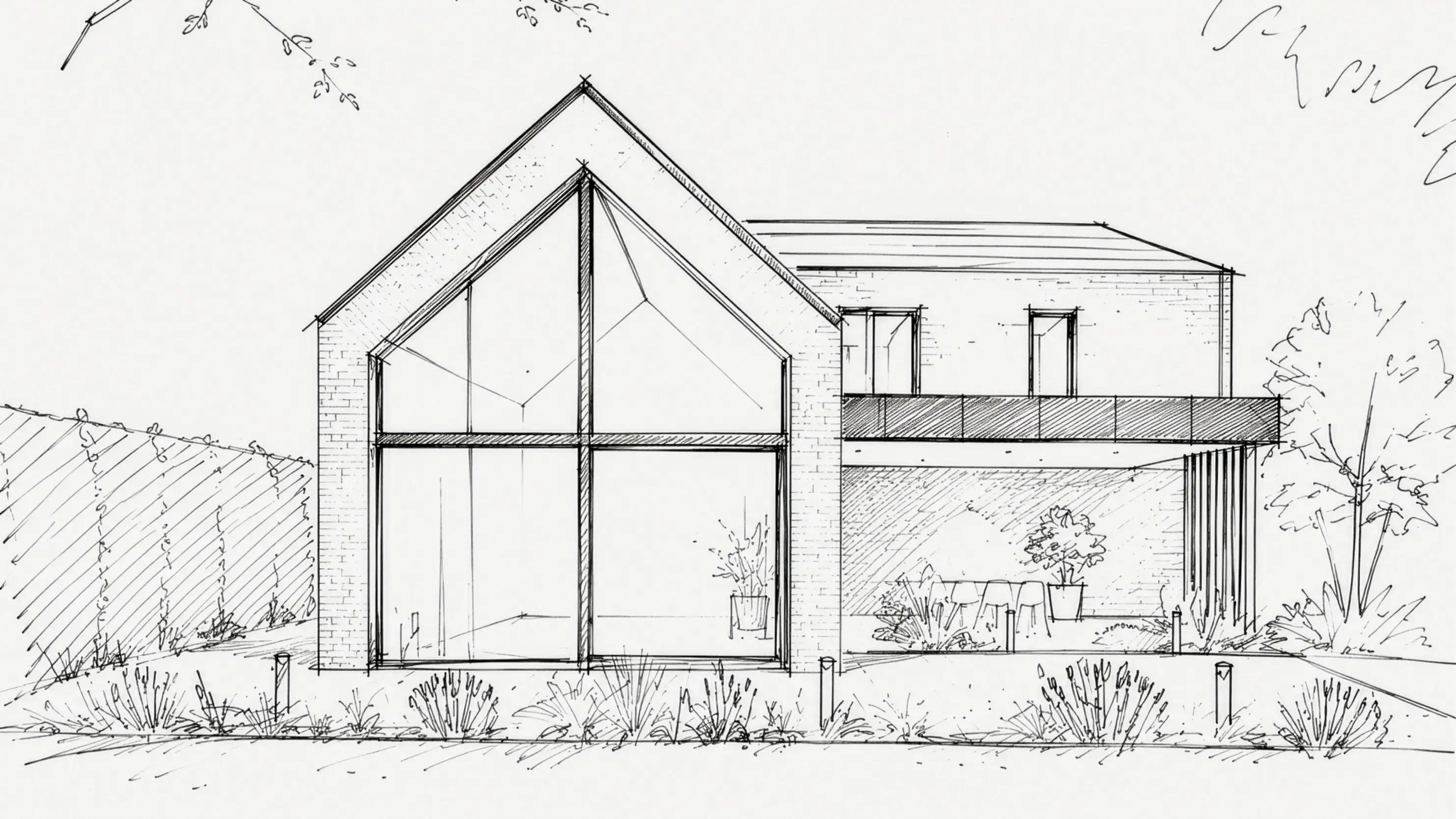 G2 einfamilienhaus mit giebelfenster architekturbuero toebben Muensterland Skizze 2
