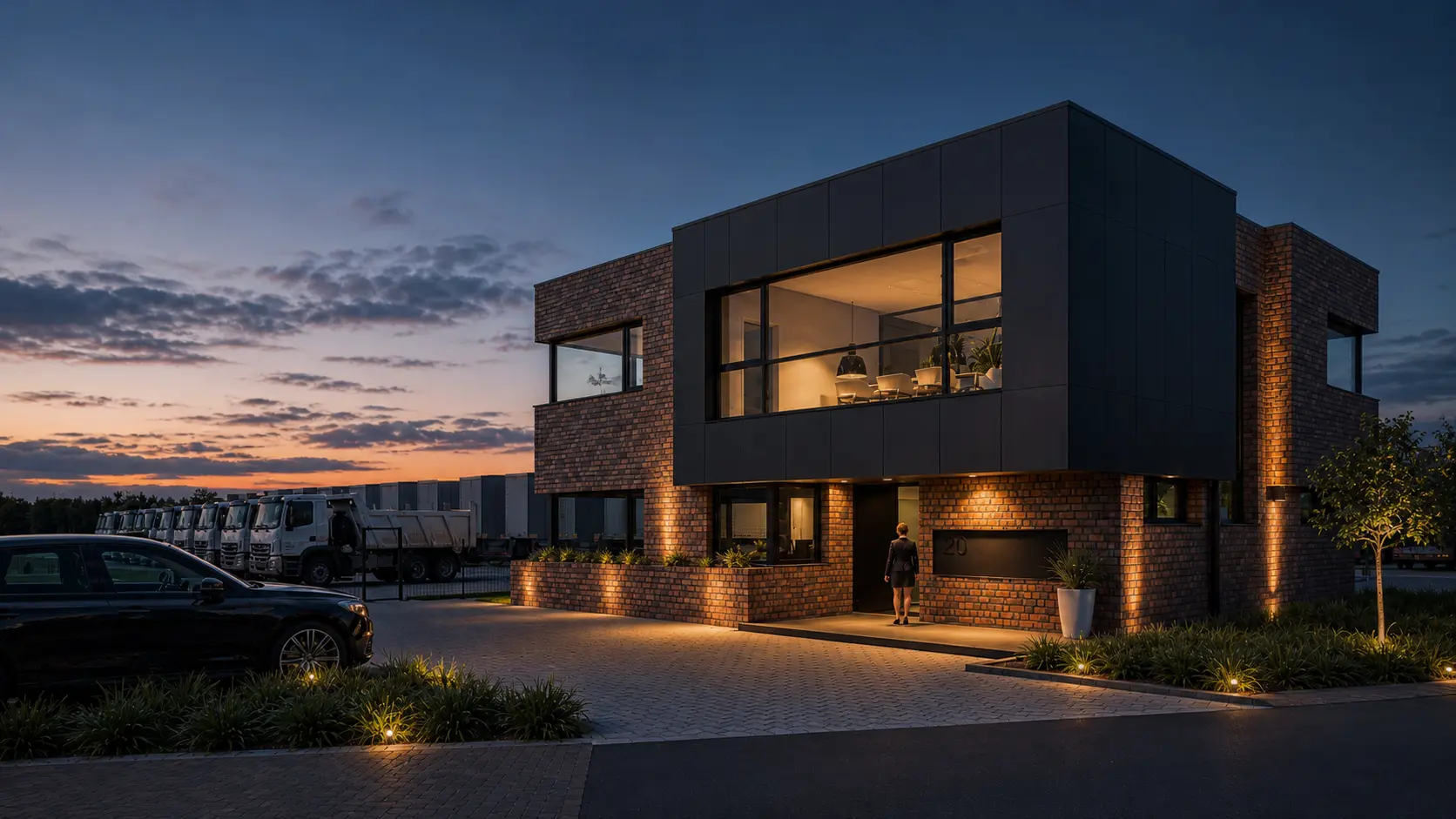buerogebaeude K modernes verwaltungsgebaeude in nordwalde architekturbuero toebben Muensterland Rendering 2